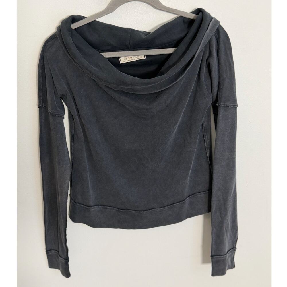 Free People We The Free Dark Grey Cowl Neck Top size small